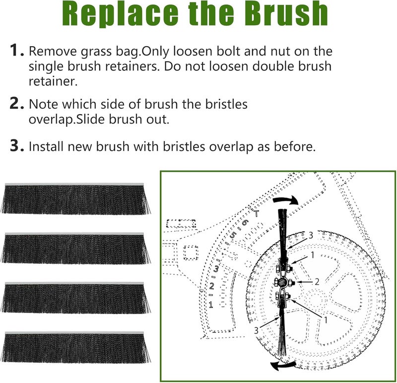 Ximoon 46780 Lawn Sweeper Brush Compatible with Agri-Fab Lawn Sweeper, 21" Brush for 42" Tow Behind Lawn Leaf Sweeper 45-0261 45-02602 45-02603 45-0456 445-0492 45-04922 45-04924 45-0521 - Image 4